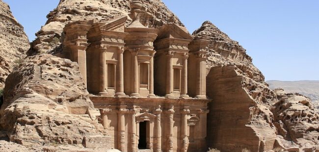 Petra Monastery in Jordan without people